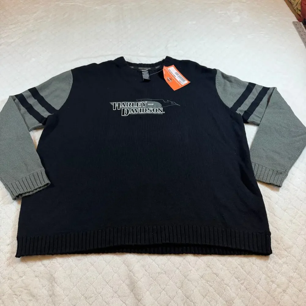NWT Harley Davidson Men’s 80% Wool Sweater Crewneck Pullover Motorcycle size XL
